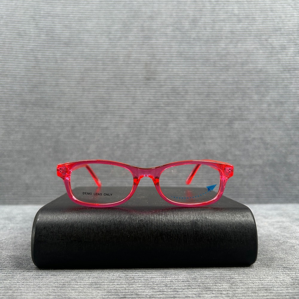 Pink Translucent Rectangular Y2k Eyeglass Frames EVF8018 45-16-130 PNK